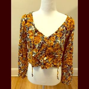 Wild Fable Floral Yellow Blouse